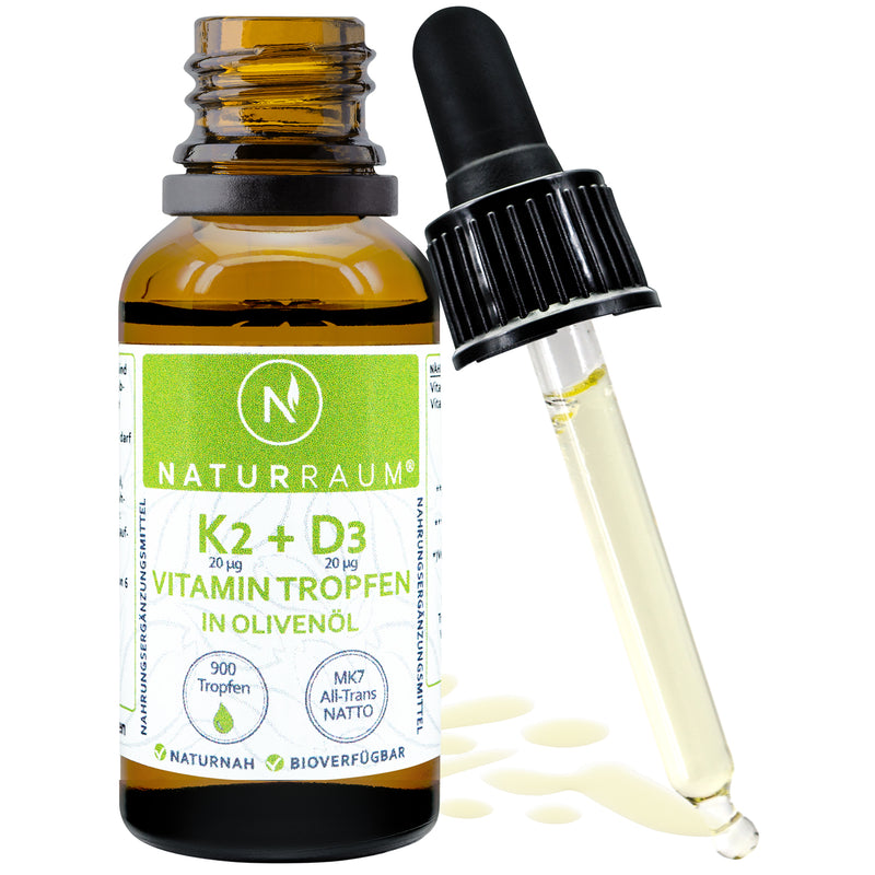 1 Flasche VITAMIN D3 + K2 Tropfen I 30 ml I HOCHDOSIERT I K2 MK7 99,7% ALL Trans & Cholecalciferol I Vegan
