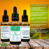 1 Flasche VITAMIN K2 Tropfen I 30 ml I HOCHDOSIERT I K2 MK7 99,7% ALL Trans I Vegan