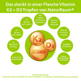 1 Flasche VITAMIN D3 + K2 Tropfen I 30 ml I HOCHDOSIERT I K2 MK7 99,7% ALL Trans & Cholecalciferol I Vegan