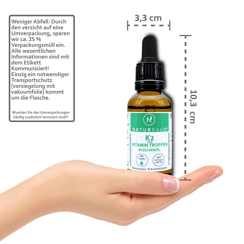 1 Flasche VITAMIN K2 Tropfen I 30 ml I HOCHDOSIERT I K2 MK7 99,7% ALL Trans I Vegan