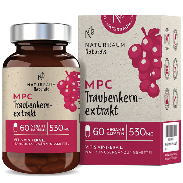 MPC Traubenkernextrakt I 1 Glas mit 60 Kapseln 530 mg pro Kapsel I Vegan