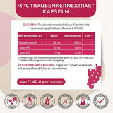 MPC Traubenkernextrakt I 1 Glas mit 60 Kapseln 530 mg pro Kapsel I Vegan
