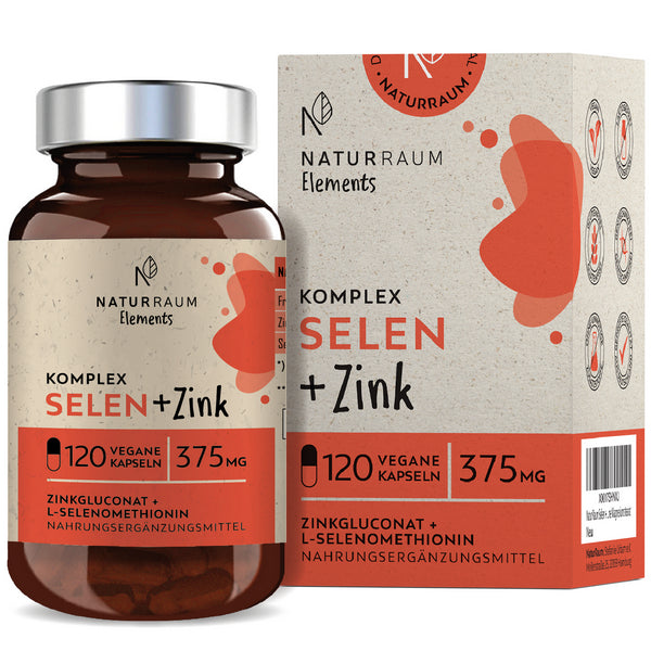 Selen + Zink Komplex I 1 Glas mit 120 extra kleinen Kapseln I pro Kapsel 200 mcg L- Selenmethionin & 15 mg Zinkgluconat I Vegan